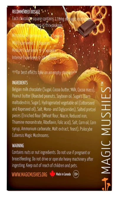 Magic Mushies Peanut Butter Pretzel Milk Chocolate Bar | 4000 mg - Image 2