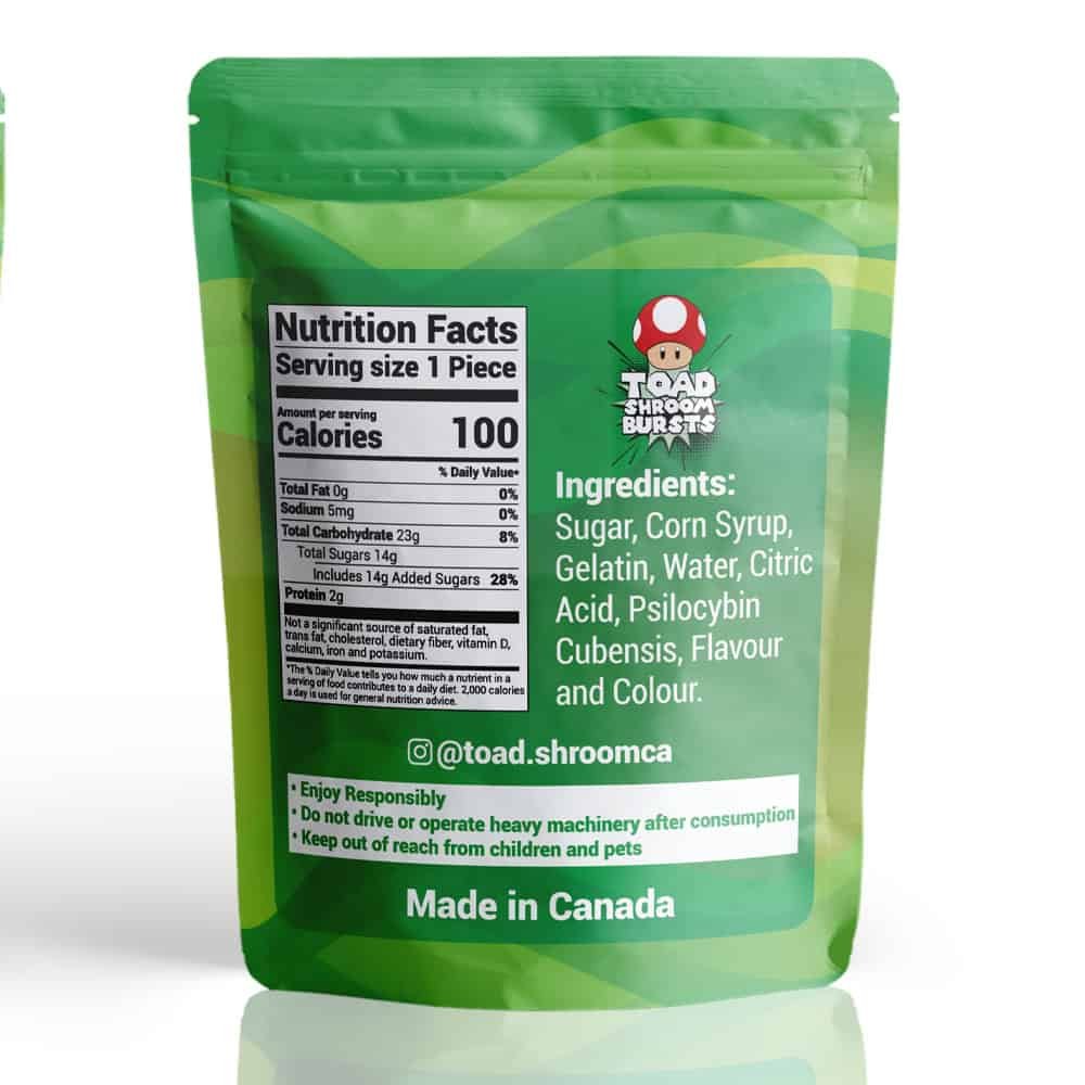 Toad Shroom Bursts – Green Apple 4000mg - Image 2
